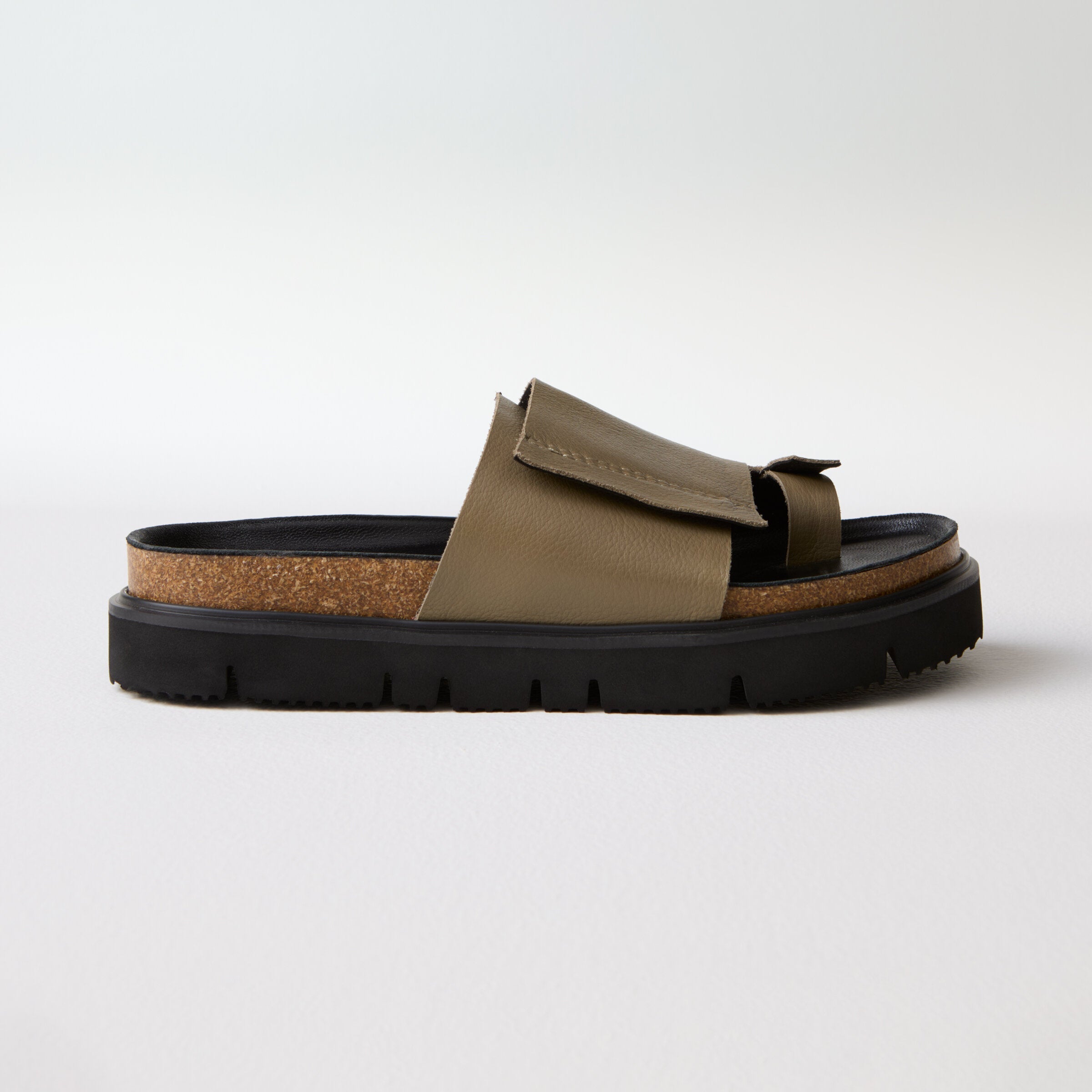 Overlap Leather Slide