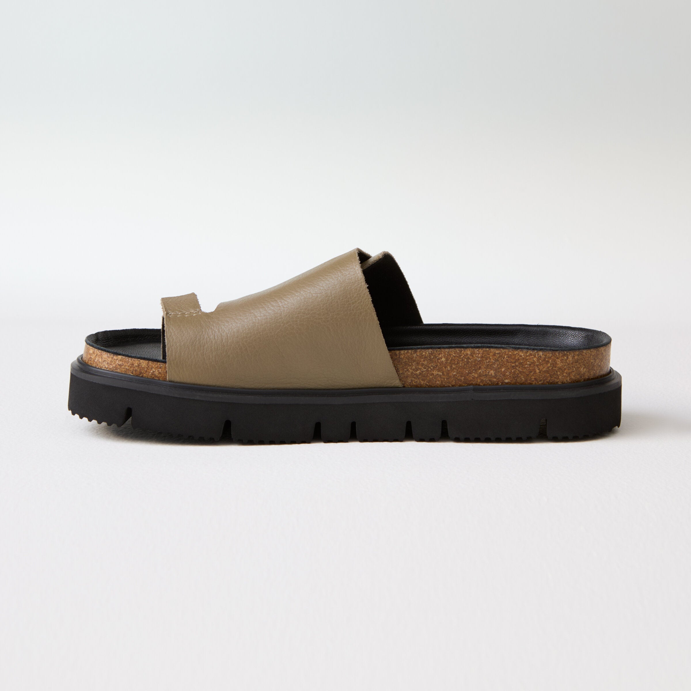 Overlap Leather Slide