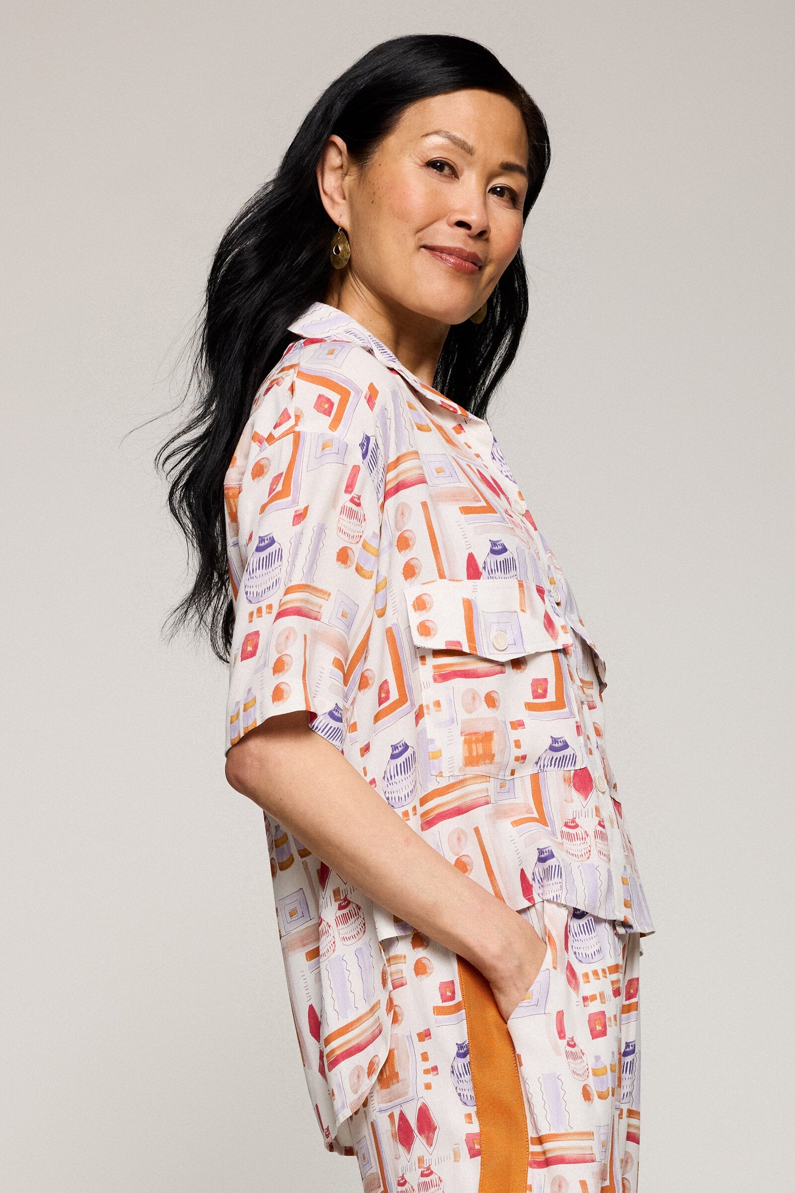 Crepe Santorini Camp Shirt